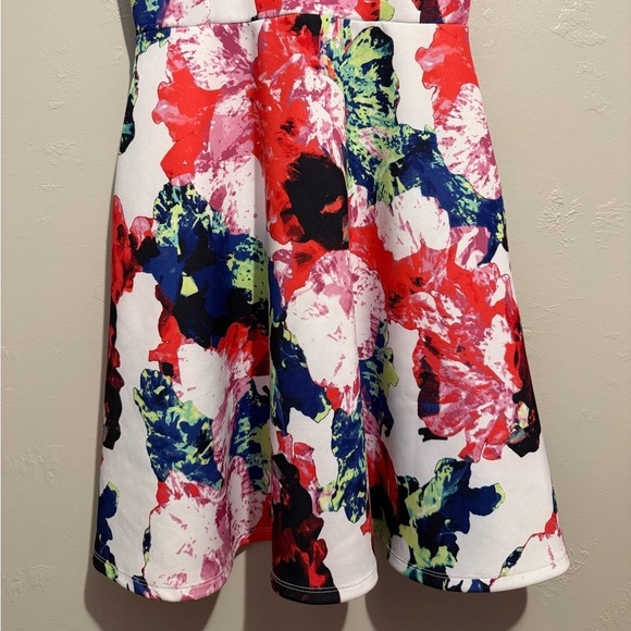 Milly Floral Print Fit and Flare Skater Dress Women’s Size 4, Colorful, Pockets - Picture 4 of 12